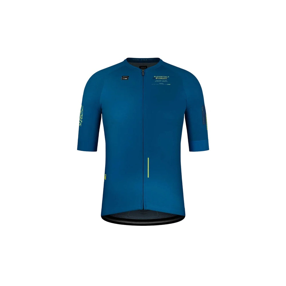 Gobik CX 2.0 Pro cycling jersey in blue with yellow accents on clean background