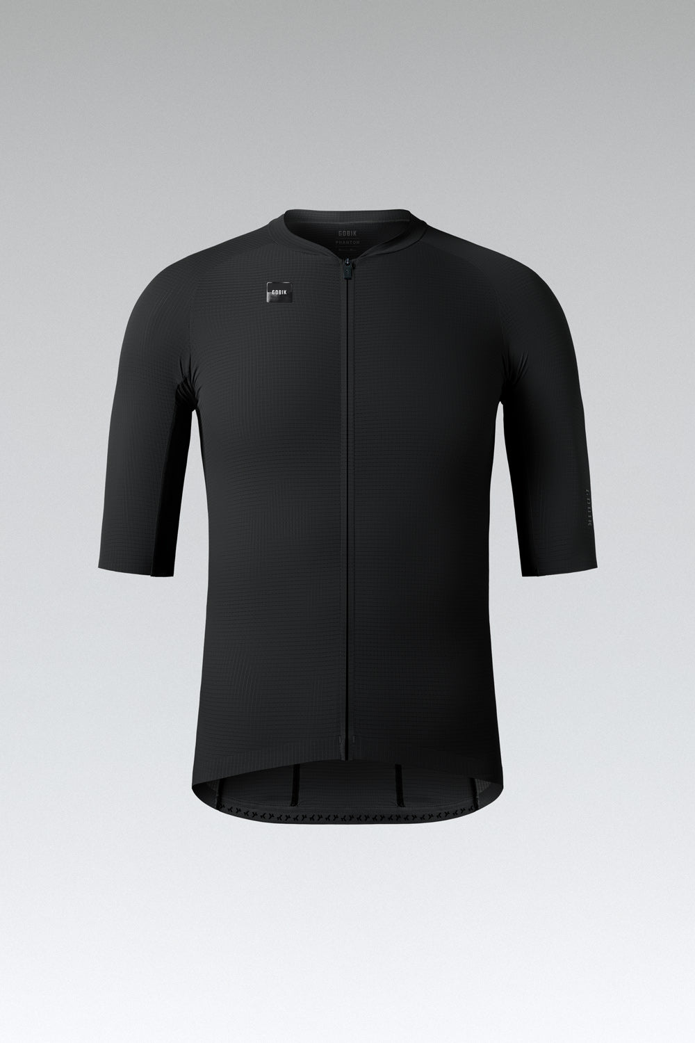 Gobik Phantom Jersey in jet black with full zip and three-quarter sleeves