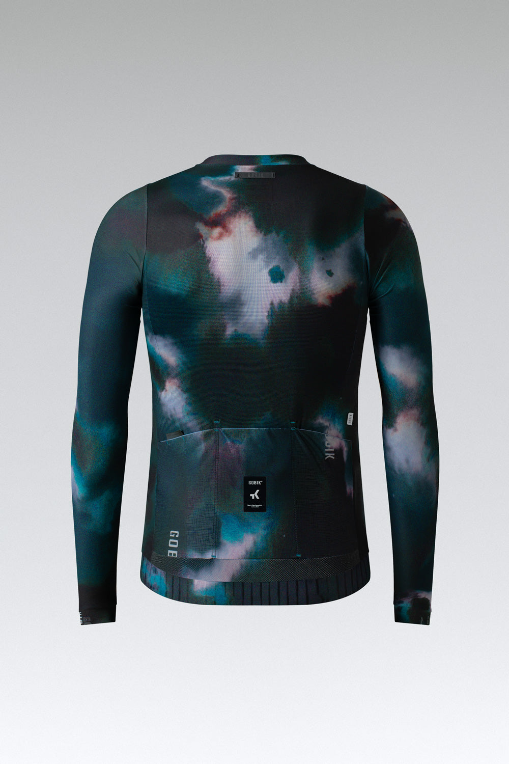 Gobik CX Pro 2.0 long sleeve cycling jersey in Leda colorway with abstract cloud pattern