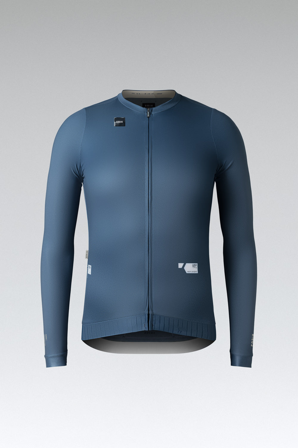 Gobik CX Pro 2.0 long sleeve cycling jersey in blue Comand colorway with full zip