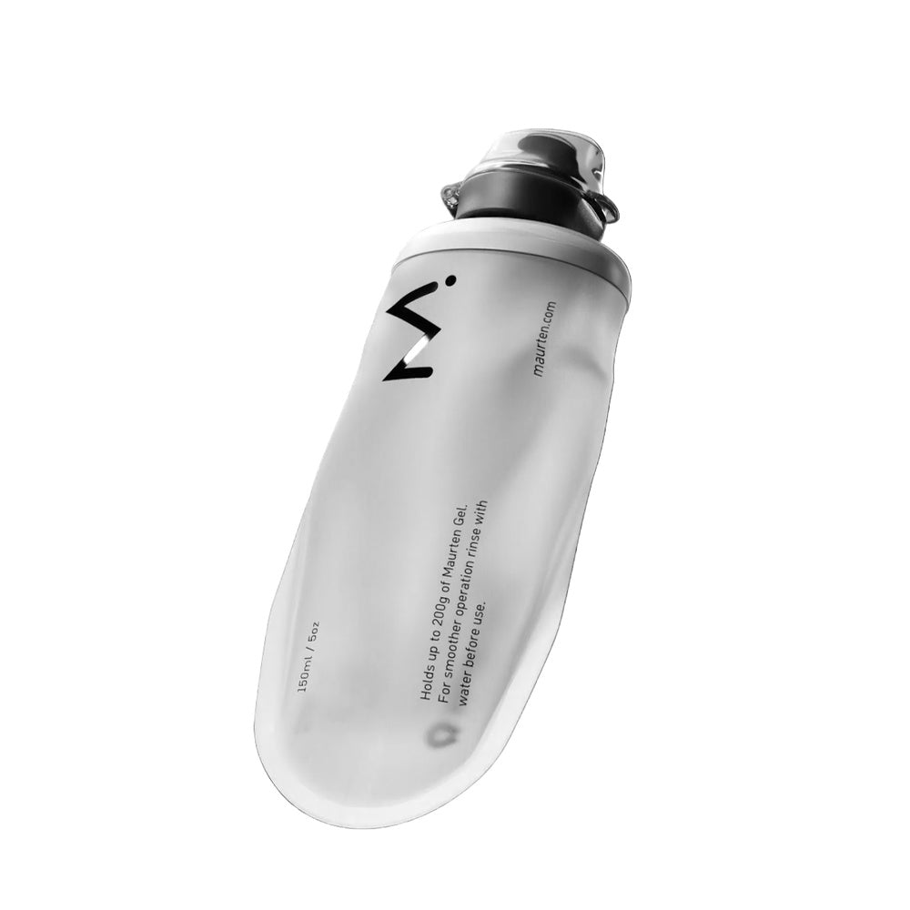 Clear Maurten Gelflask 150ml soft flask water bottle with sport cap