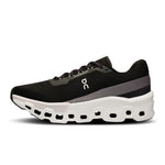 On Cloudmonster 2 running shoe in black and frost colorway with CloudTec sole
