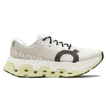 On Running Cloudmonster 3 Hyper sneaker in Ivory and Flurry colorway, lateral view