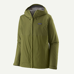 Patagonia Men's Torrentshell 3L Jacket in olive green with hood and front zip