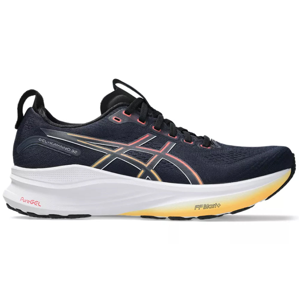ASICS GEL-KAYANO 32 men's running shoe in midnight navy with gradient design