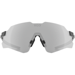 KOO Nebula sunglasses in black glass with photochromic graphite mirror lens front view