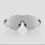KOO Nebula sunglasses in black glass frame with photochromic graphite mirror lens front view
