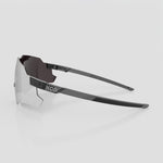 KOO Nebula sunglasses in Black Glass with Photochromic Graphite Mirror lens side view