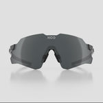 KOO Nebula sunglasses in black glass frame with graphite mirror lens