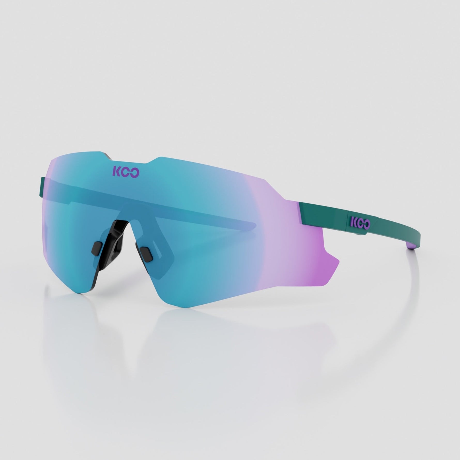 KOO Nebula sunglasses in Teal Matt frame with Dark Turquoise Mirror lens