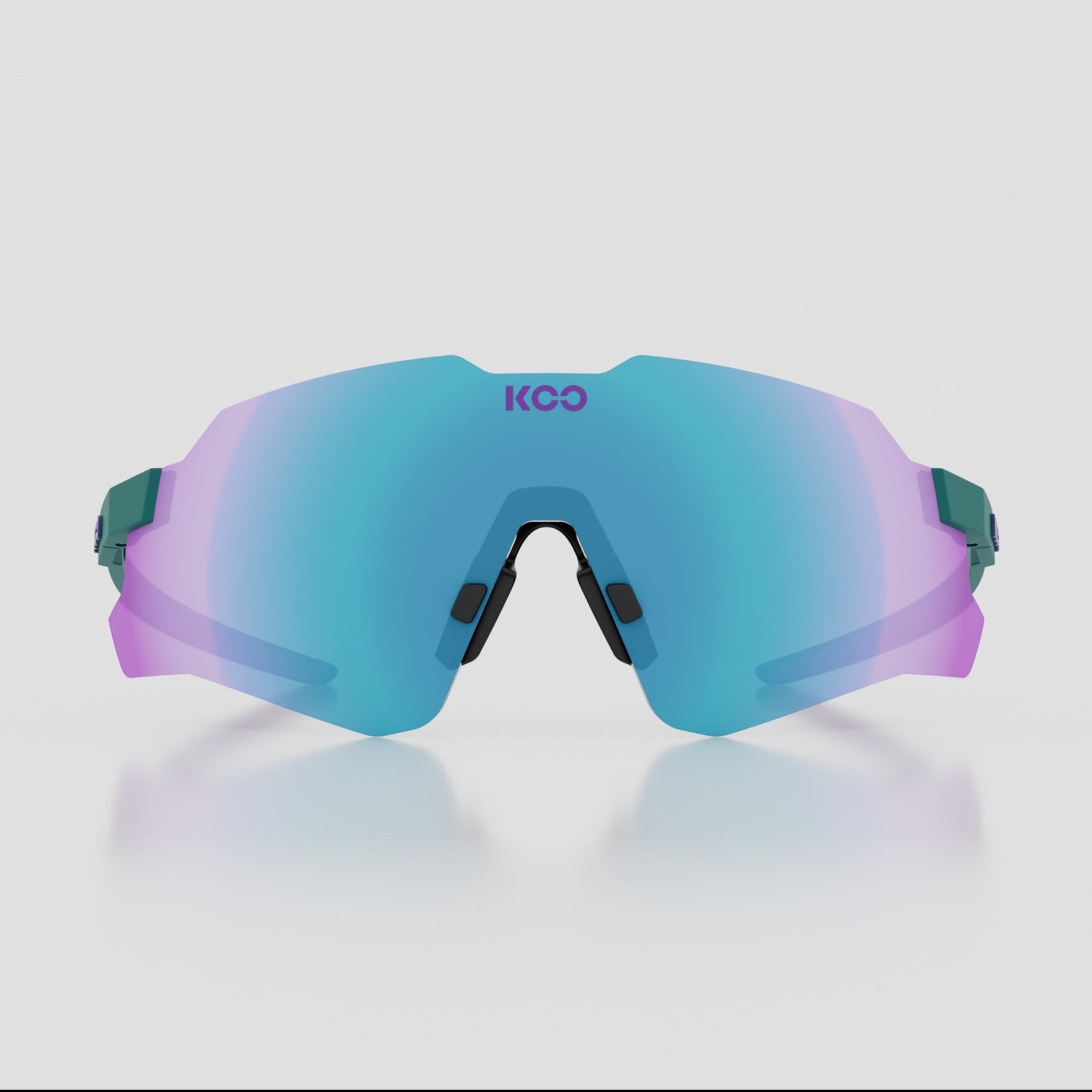 KOO Nebula sunglasses in teal matte frame with dark turquoise mirror lens