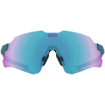 KOO Nebula cycling sunglasses in teal matt frame with dark turquoise mirror lens