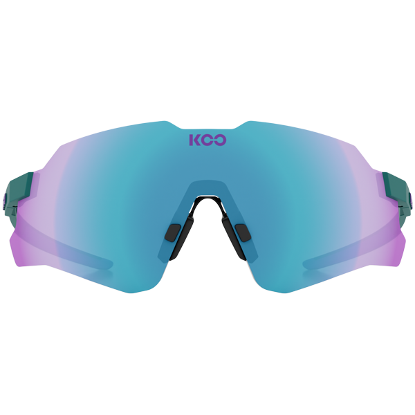 KOO Nebula cycling sunglasses in teal matt frame with dark turquoise mirror lens