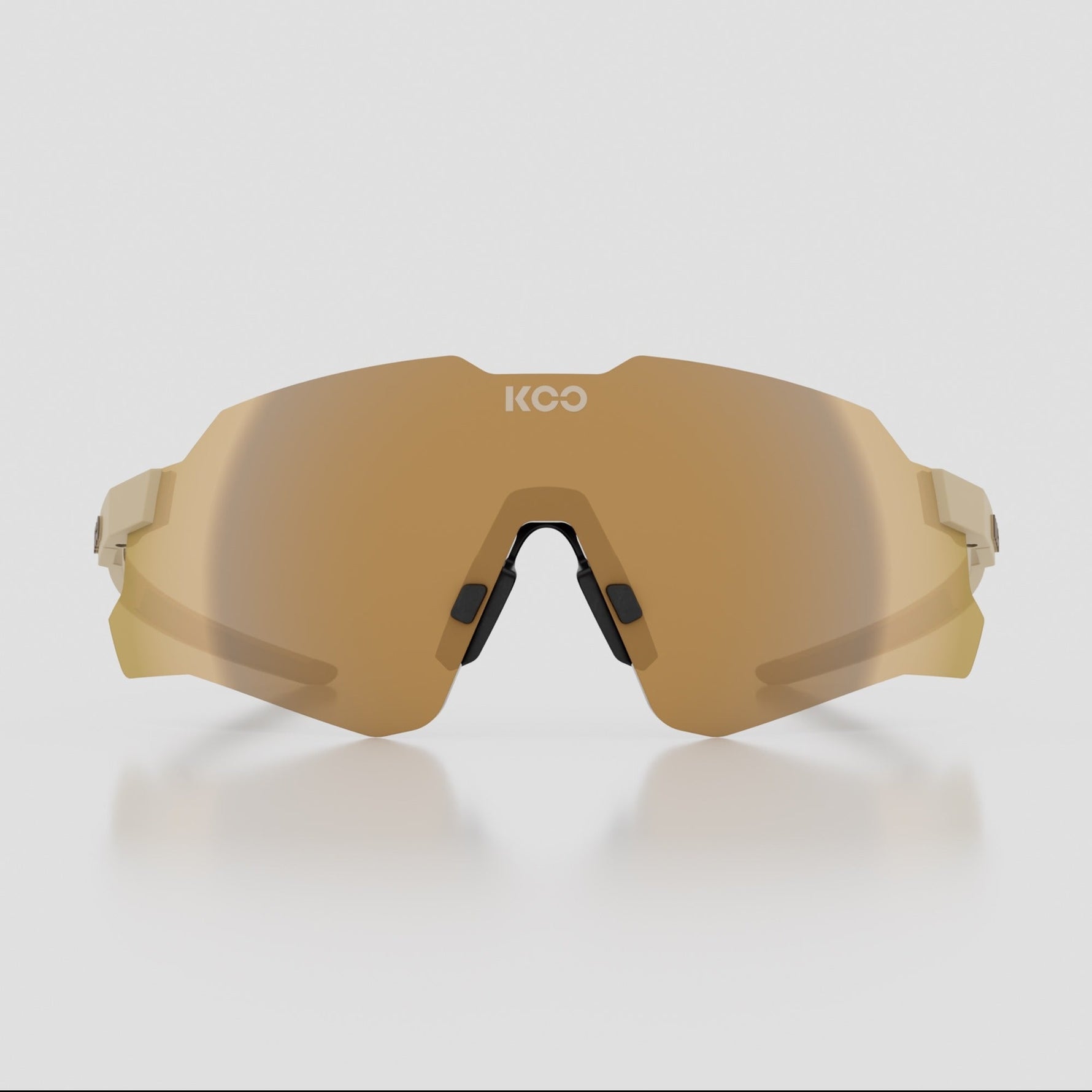 KOO Nebula sunglasses in Vanilla Matt frame with Dark Gold Mirror lens