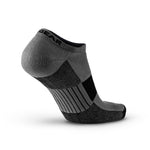 LEGG no show running sock in grey and black with cushioned heel and arch support