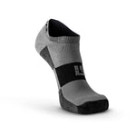 LEGG no show running socks in grey and black with cushioned sole and arch support
