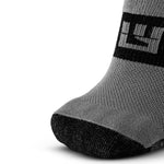 LEGG No Show Running Socks in grey and black with branded stripe detail