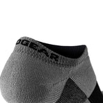 LEGG no show running sock in grey and black close-up product shot