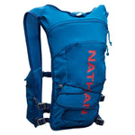 Nathan QuickStart 2.0 hydration pack in deep blue with red branding