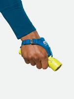 Nathan Polaris 200 R runner's hand torch in safety yellow with blue wrist strap