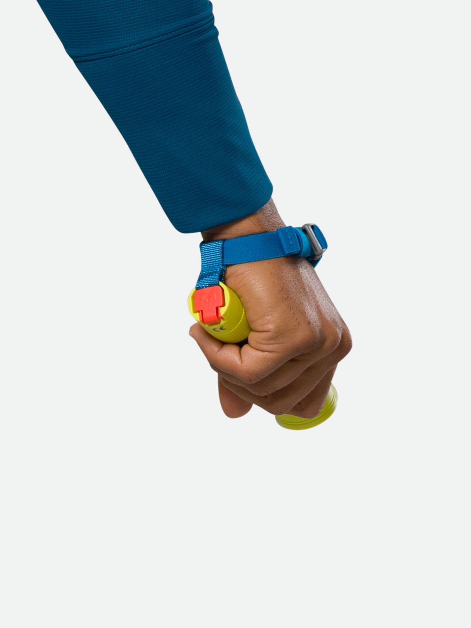 Nathan Polaris 200 R Runner's Hand Torch in safety yellow being held by runner