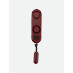 Nathan SaferRun Ripcord Siren Personal Alarm in burgundy red with two activation buttons