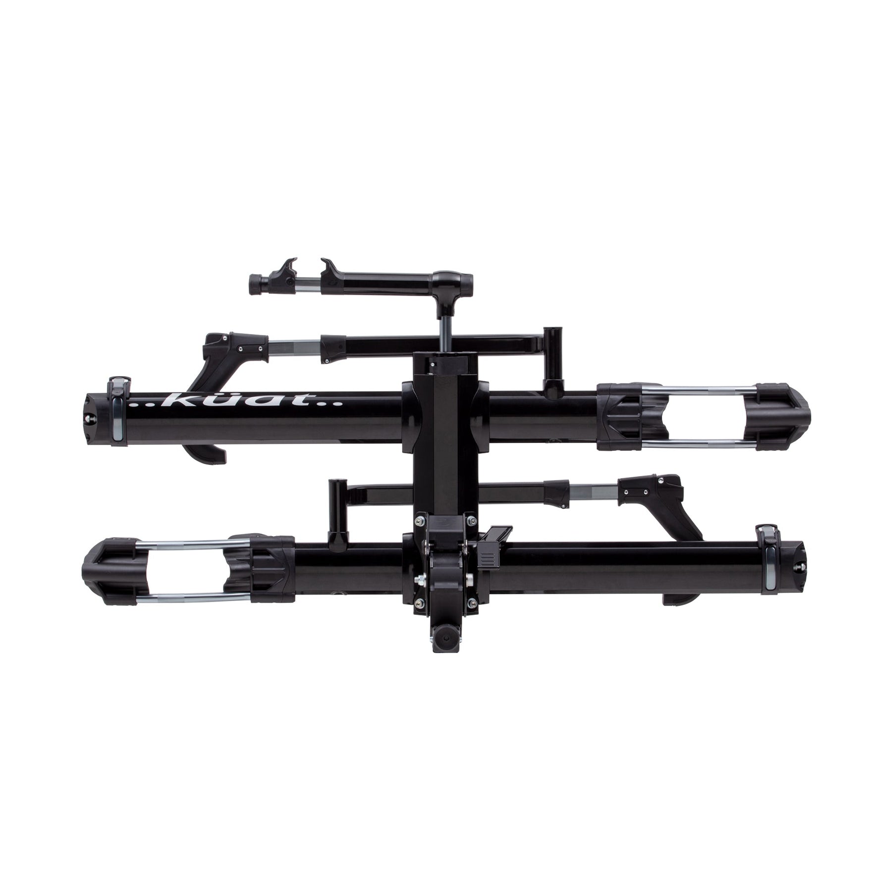 Kuat NV 2.0 hitch-mounted bike rack in black metallic and gray anodize