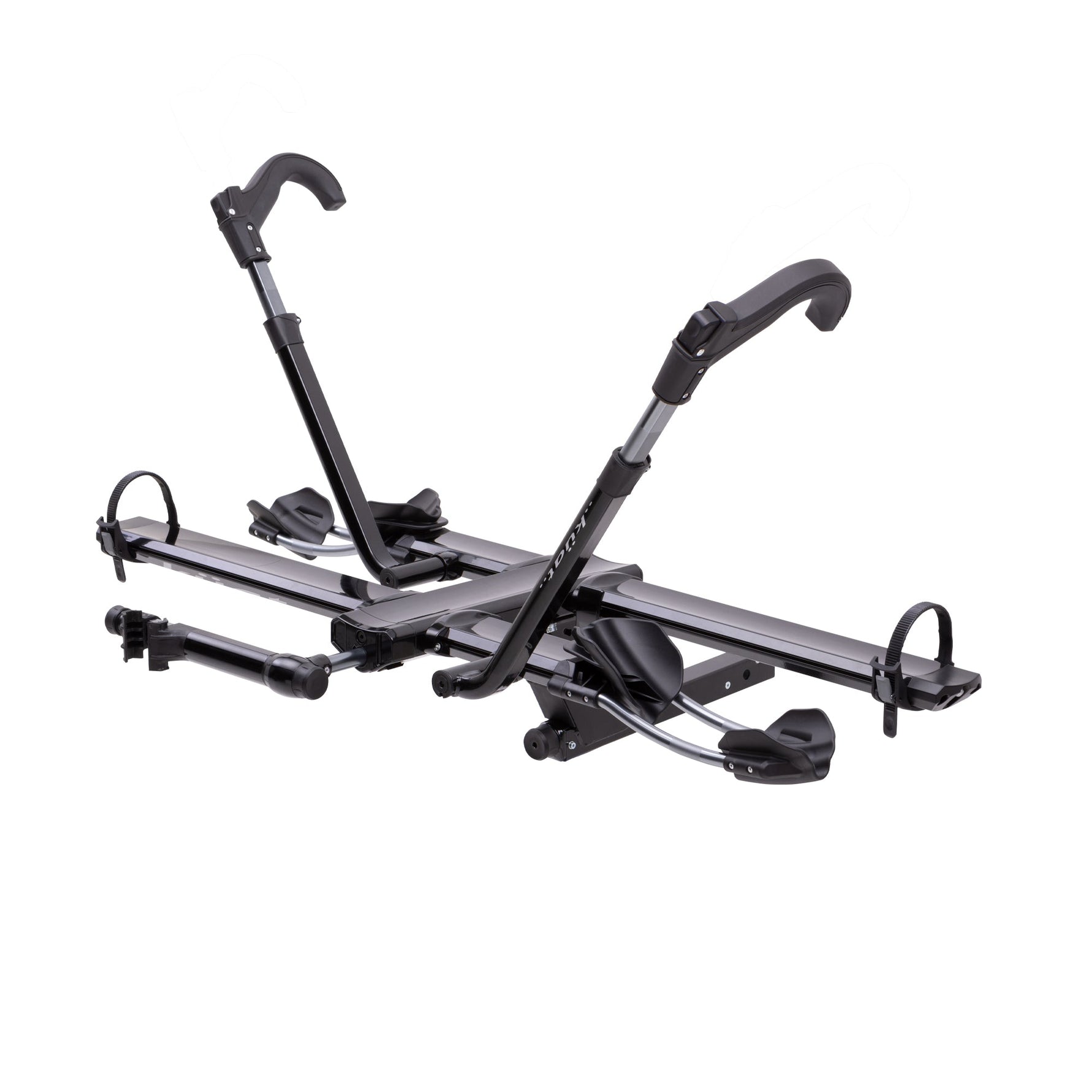 Kuat NV 2.0 hitch-mounted bike rack with two cradles, black and gray finish