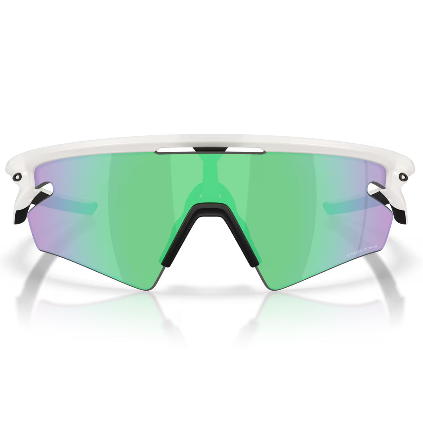 Oakley Sphaera cycling sunglasses with matte vapor frame and green mirrored lens