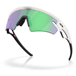 Oakley Sphaera sunglasses with white frame and green-purple prizm road jade lenses