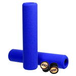 ESI Extra Chunky blue foam bicycle grips with black end caps