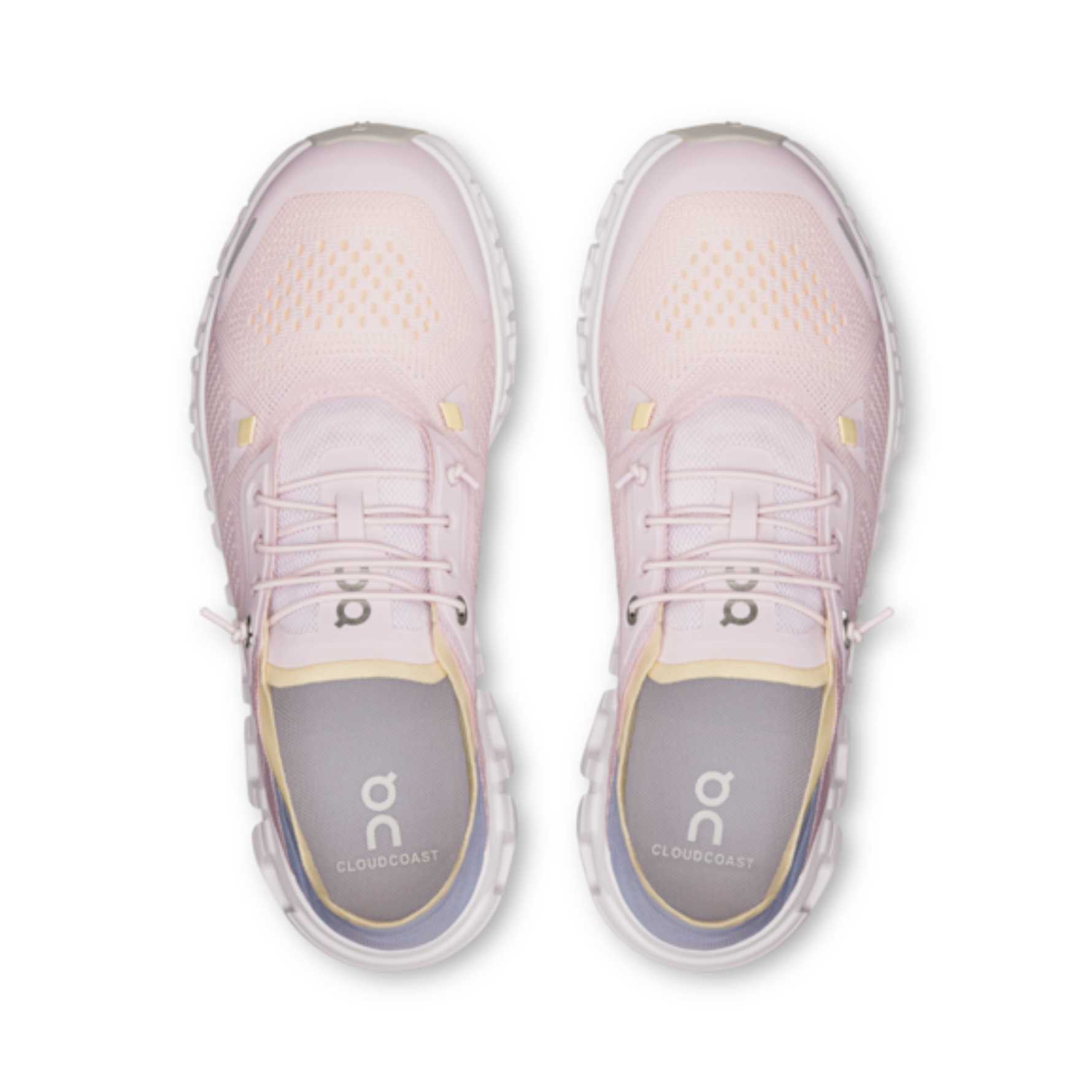 On Cloud 6 Coast women's running shoes in light pink salmon pearl colorway
