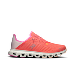 On Cloud 6 Coast women's running shoe in coral salmon color with white sole