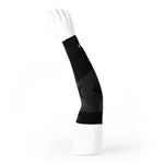 Black OS1st performance compression arm sleeve with textured support zones on white mannequin arm