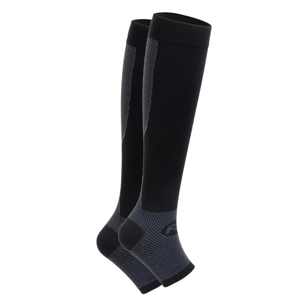 OS1st FS6+ Performance Foot and Calf Sleeve in black with gray accents