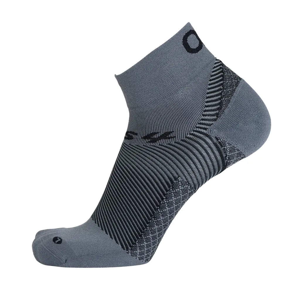 OS1st FS4 Plantar Fasciitis Quarter Crew Socks in Grey with compression zones