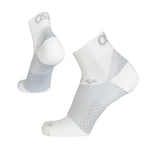 OS1st FS4 Plantar Fasciitis Quarter Crew Socks in White with Gray Support Zones