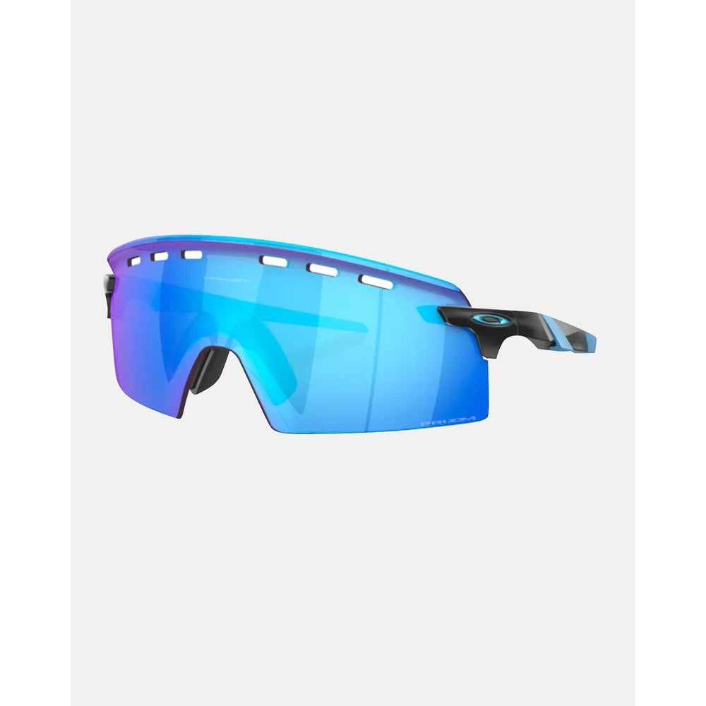 Oakley Encoder Strike sunglasses with matte black frame and blue prizm sapphire lenses