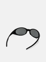 Oakley Eyejacket Redux sunglasses in matte black with grey PRIZM lenses, angled view