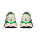On Cloud X 4 women's running shoes in aloe green colorway, rear view