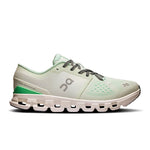 On Cloud X 4 women's running shoe in aloe/honeydew colorway with distinctive cloud sole