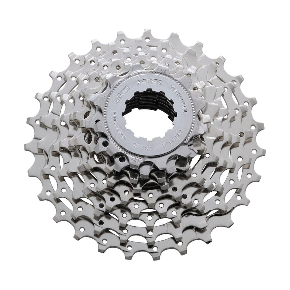 Shimano CS-HG50-9 9-speed bicycle cassette sprocket in silver nickel finish