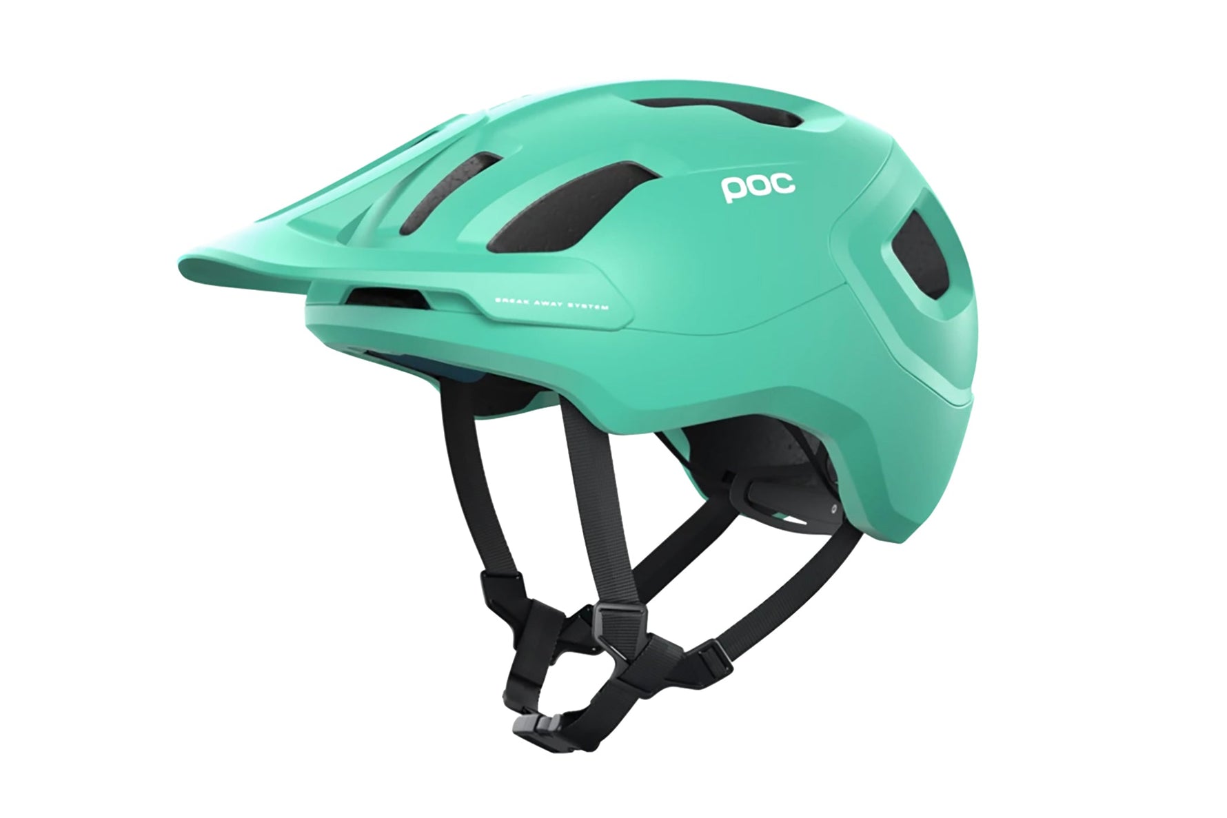 POC Axion Spin bicycle helmet in mint green matte finish with black straps