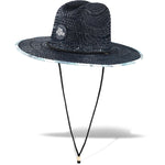 Dakine Pindo straw hat in navy blue with light blue trim and chin strap