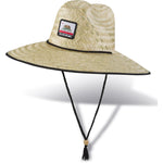 Dakine Pindo straw hat with California Republic patch and chin strap