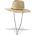 Dakine Pindo straw hat with mint green trim and chin strap