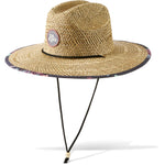 Dakine Pindo straw hat with floral trim and chin strap
