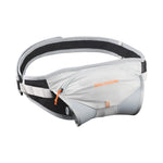 Salomon running belt with water bottle holder in light gray with orange accents