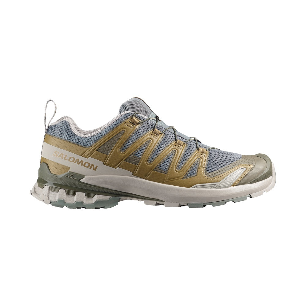 Salomon XA Pro 3D men's trail running shoe in gray and tan colorway