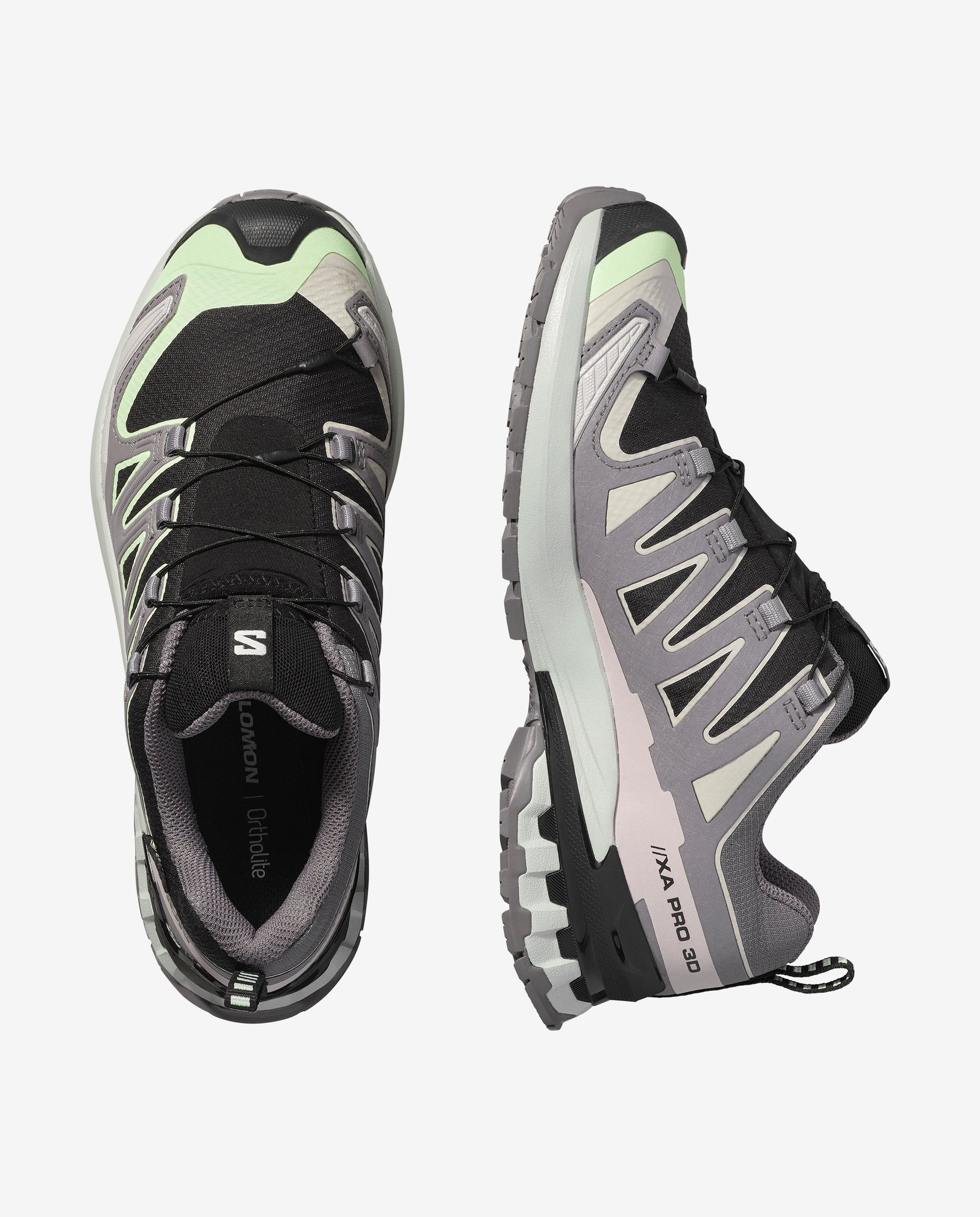 Salomon XA PRO 3D V9 GTX women's trail running shoes in black and gray colorway